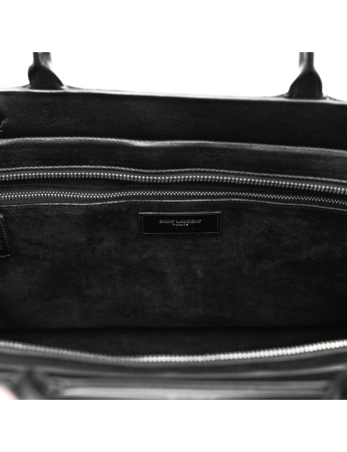 YSL sac à franges cuir lisse noir