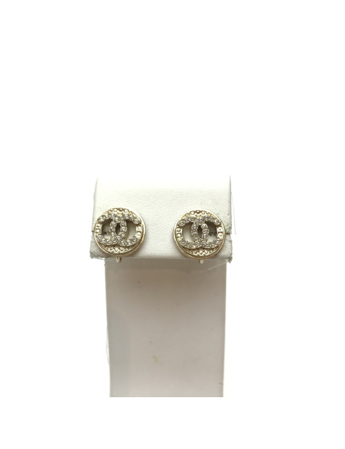 Boucles d'oreille CHANEL Clips CC strass