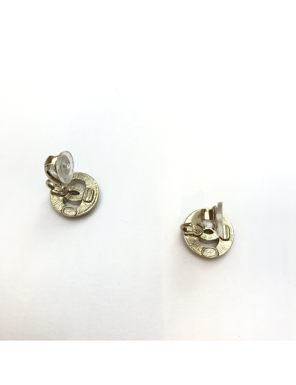 Boucles d'oreille CHANEL Clips CC strass
