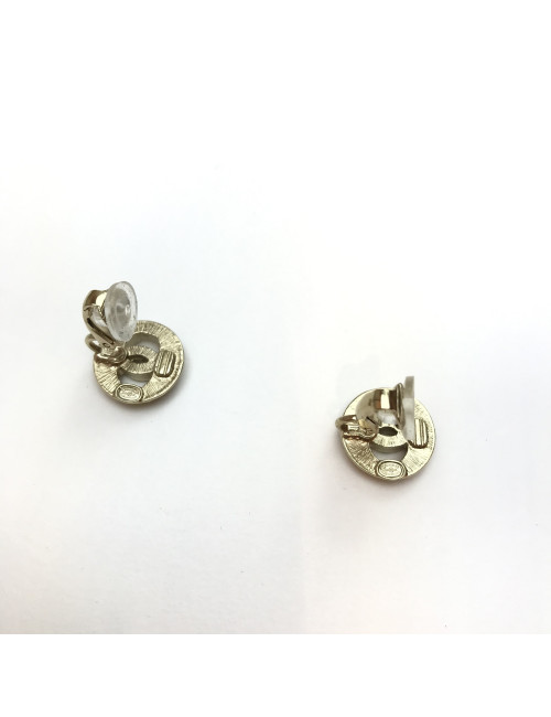 Boucles d'oreille CHANEL Clips CC strass