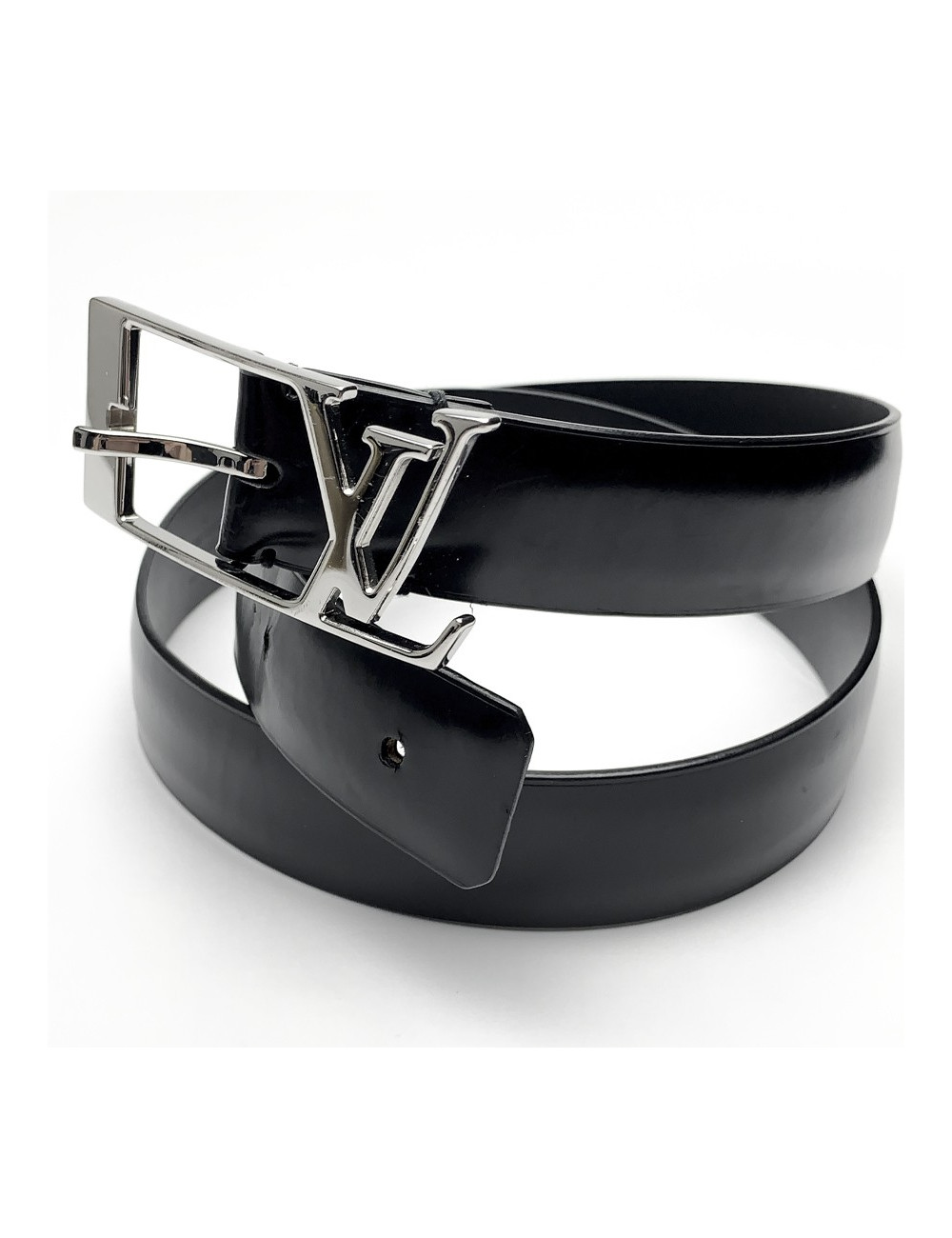 Ceinture LV T75 cuir noir monogram