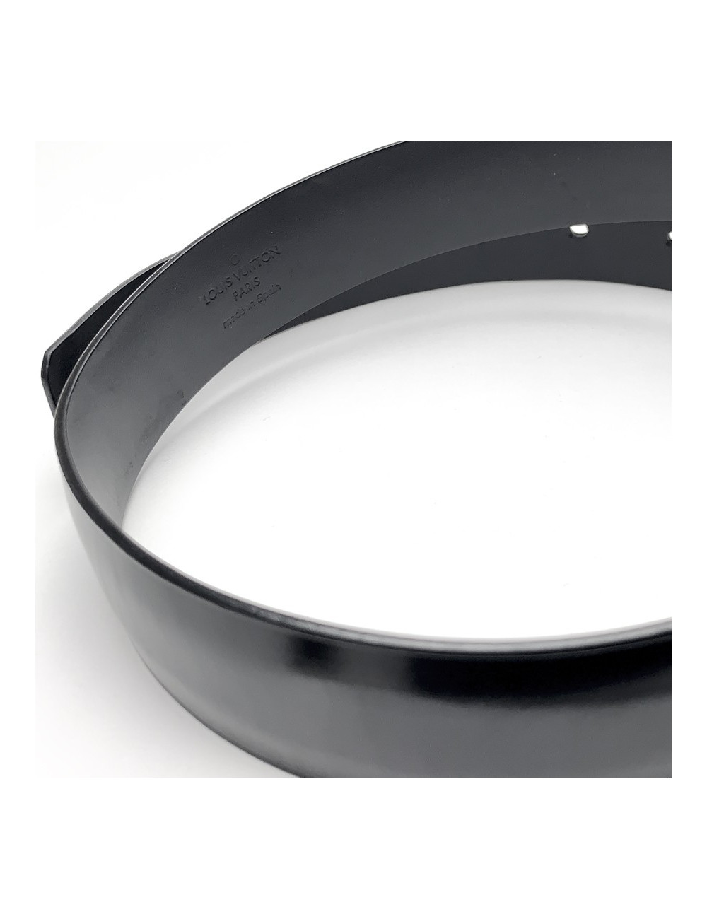 Ceinture LV T75 cuir noir monogram