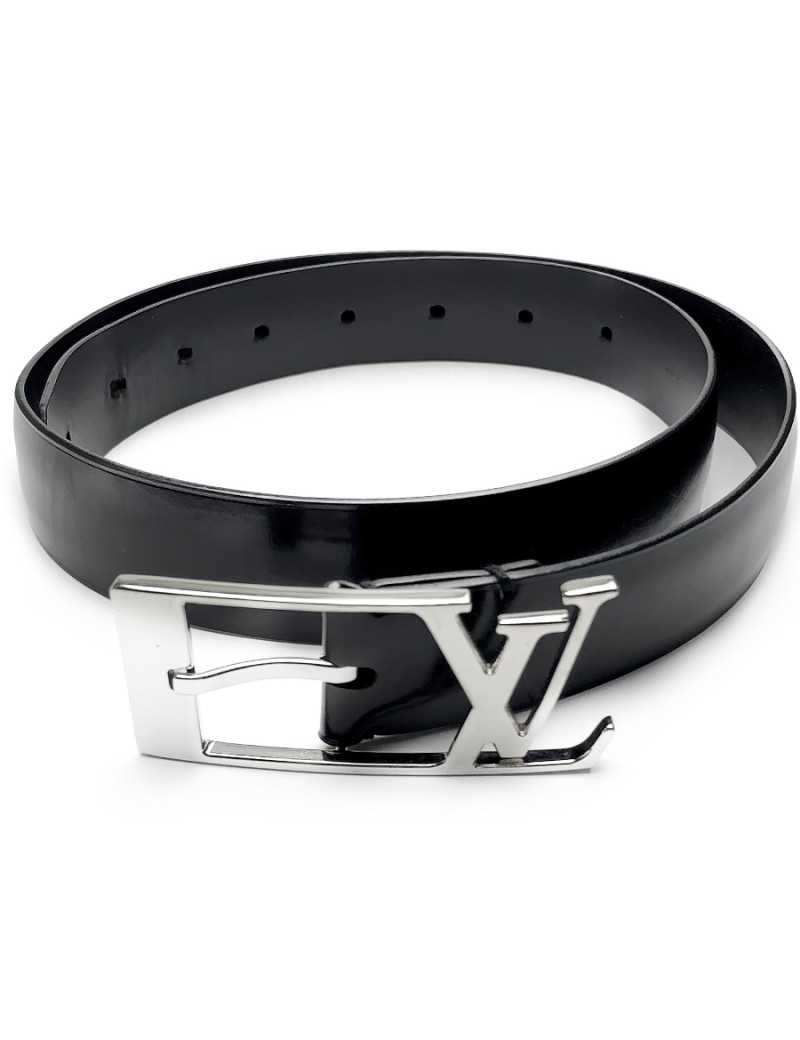 Ceinture LV T75 cuir noir monogram