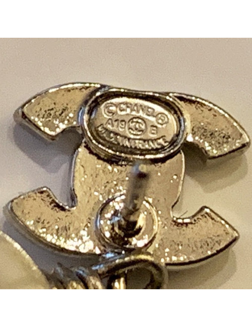  CHANEL CC earring studs in rhinestone and pearl