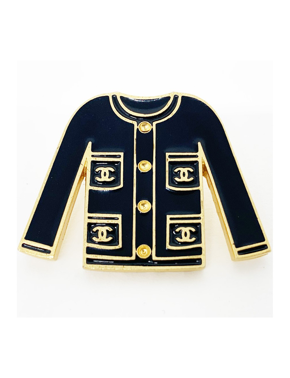 CHANEL Pin's veste noire