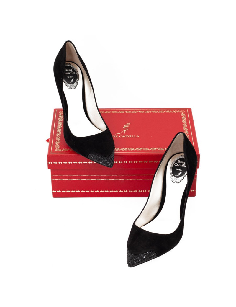 Escarpins RENE CAOVILLA T 40 daim et strass
