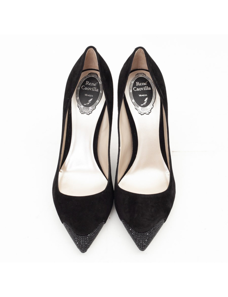 Escarpins RENE CAOVILLA T 40 daim et strass