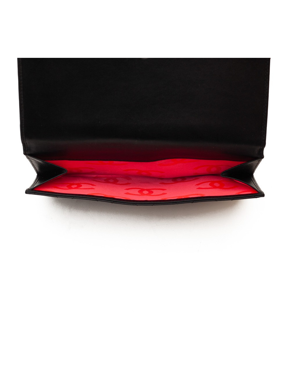 Portefeuille CHANEL En cuir matelassé noir 