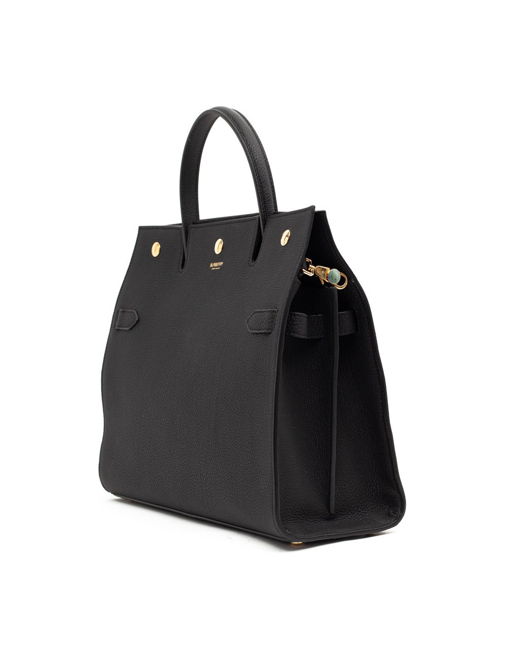 Sac Title BURBERRY TM cuir grainé noir