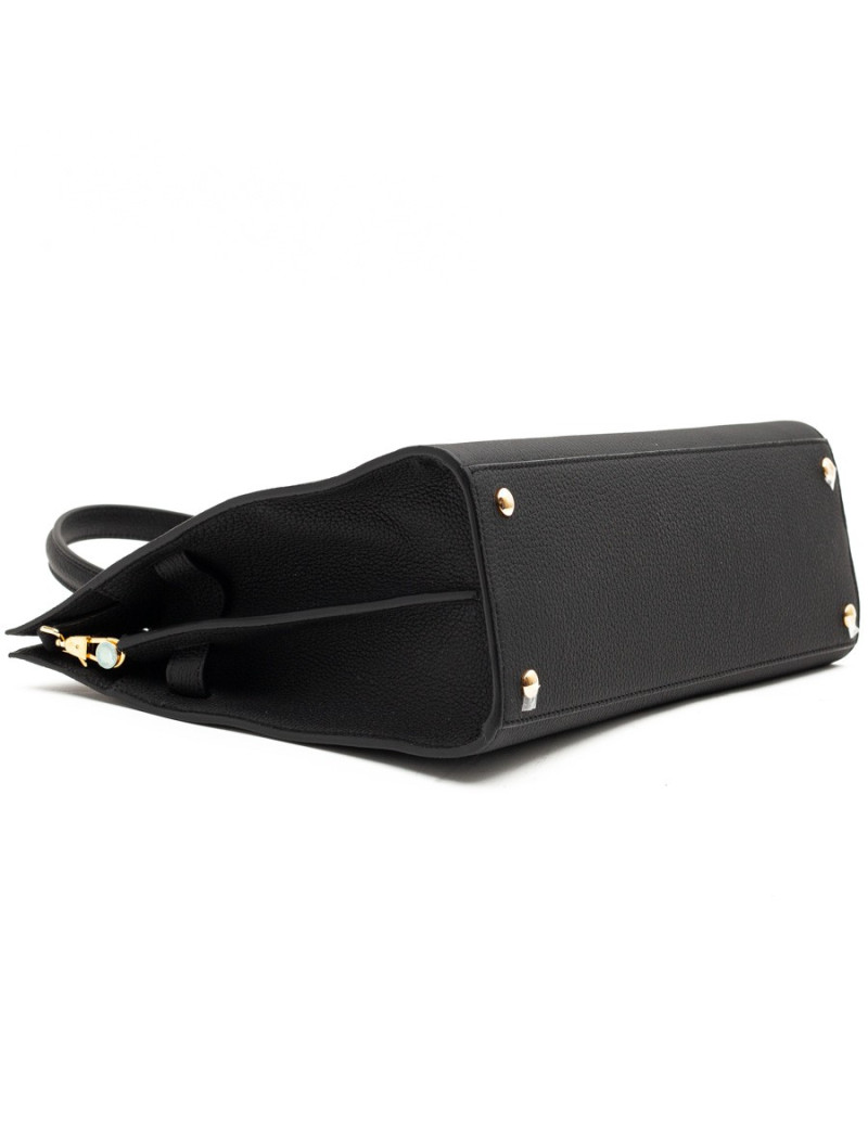 Sac Title BURBERRY TM cuir grainé noir