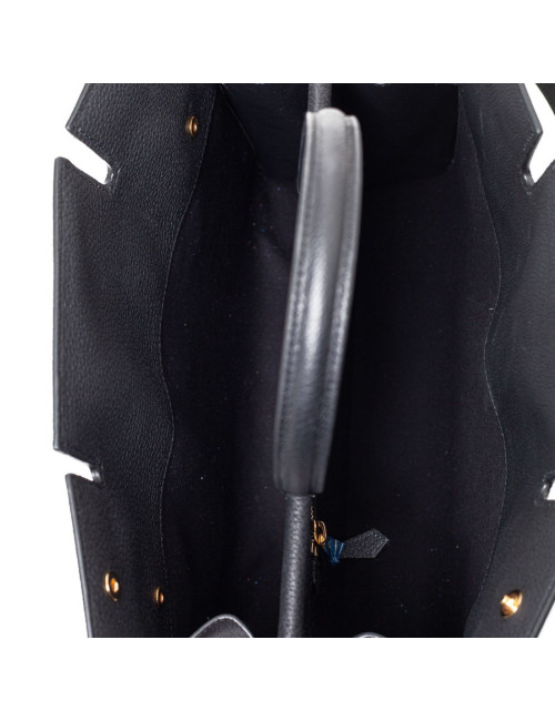 Sac Title BURBERRY TM cuir grainé noir