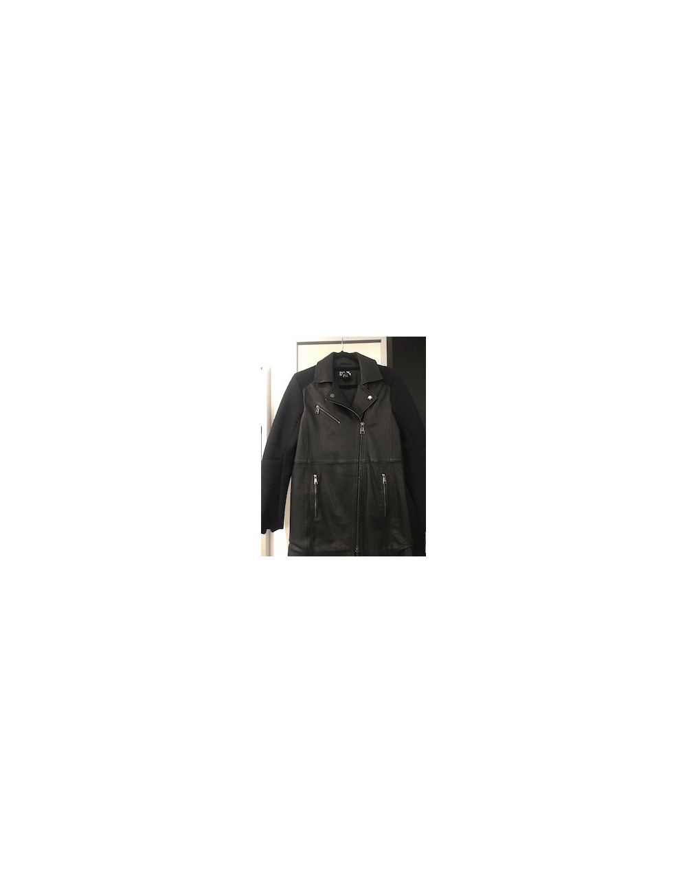 Veste longue KARL LAGERFELD cuir noir