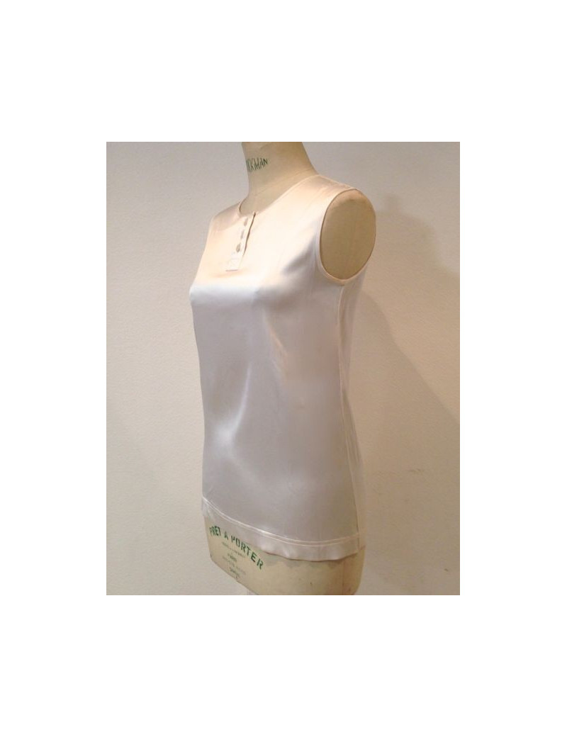 Top CHANEL en soie sans manches T 