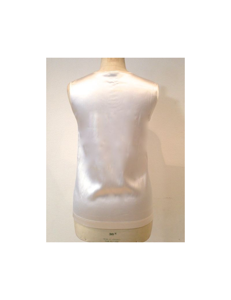 Top CHANEL en soie sans manches T 