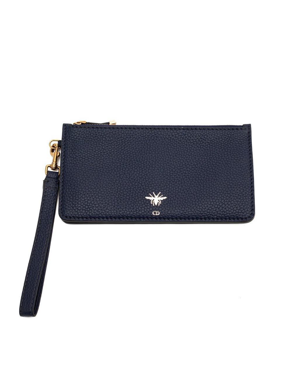 Pochette DIOR cuir grainé bleu