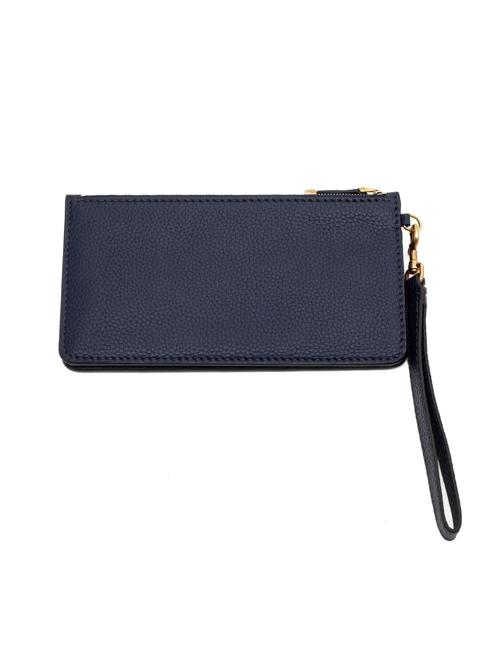 Pochette DIOR cuir grainé bleu