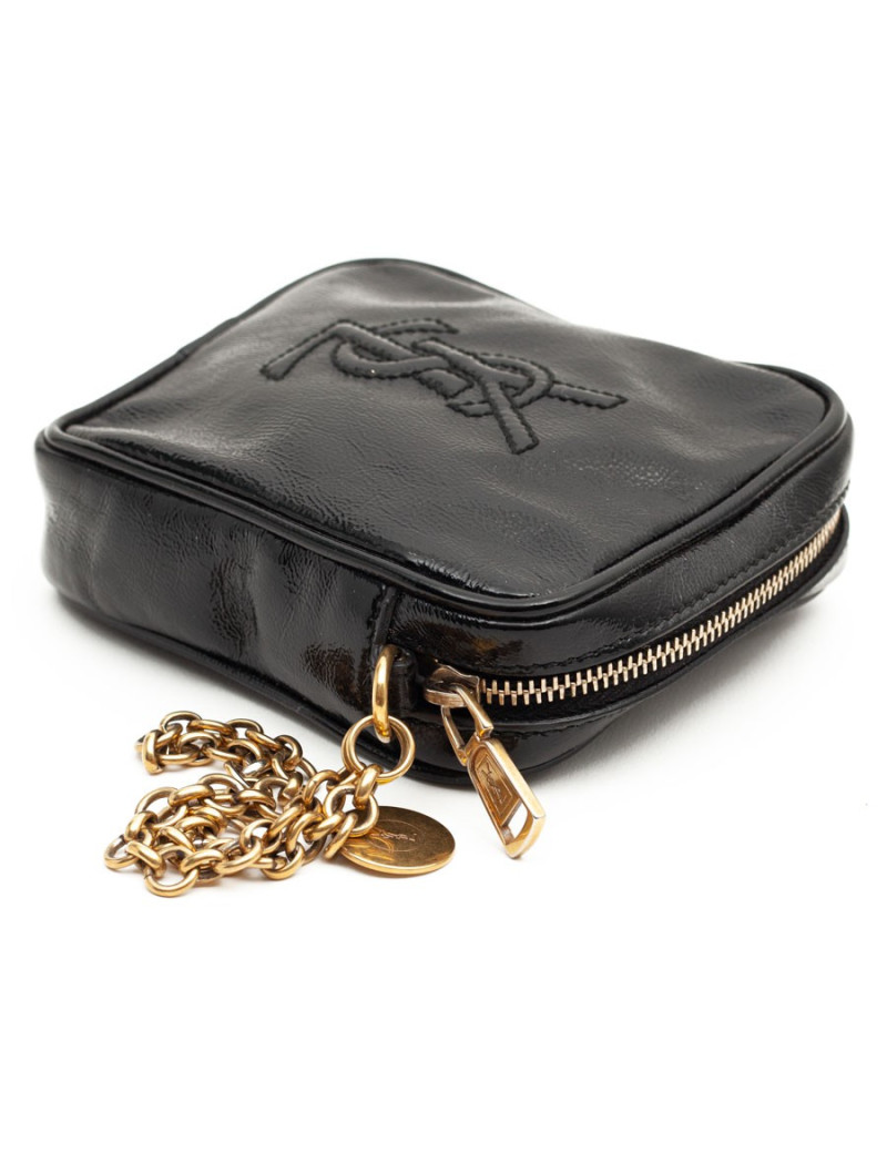 YSL Mini sac SAINT LAURENT cuir verni noir