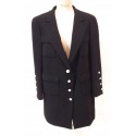 Black CHANEL safari jacket with white buttons