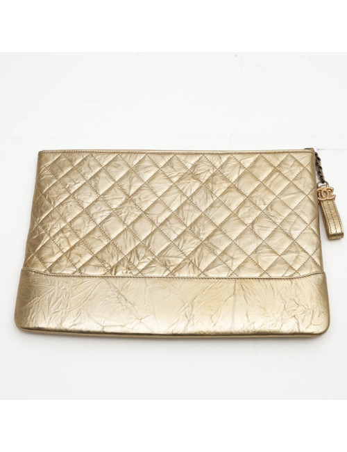 Pochette CHANEL cuir doré