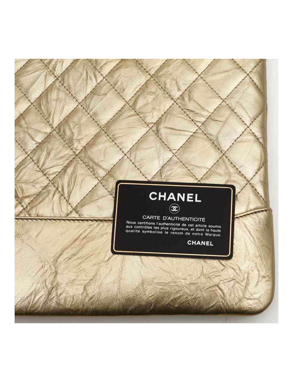 Pochette CHANEL cuir doré