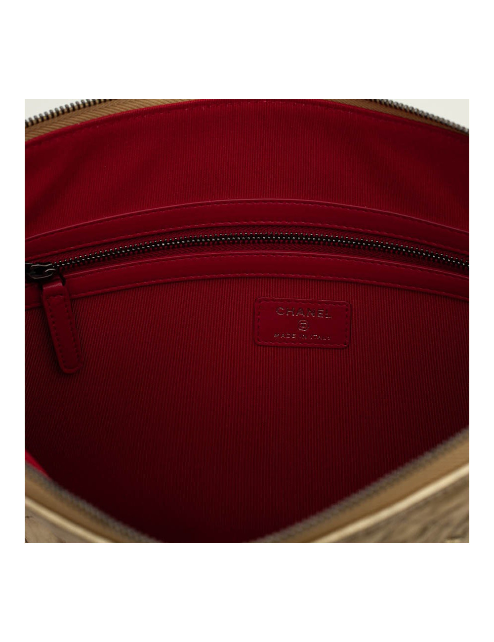 Pochette CHANEL cuir doré