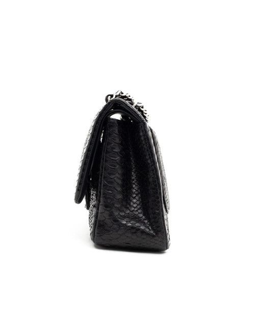 CHANEL Jumbo python noir