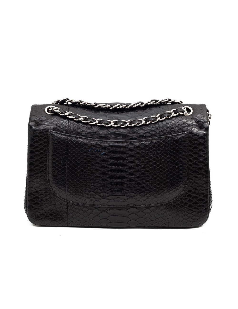 CHANEL Jumbo python noir