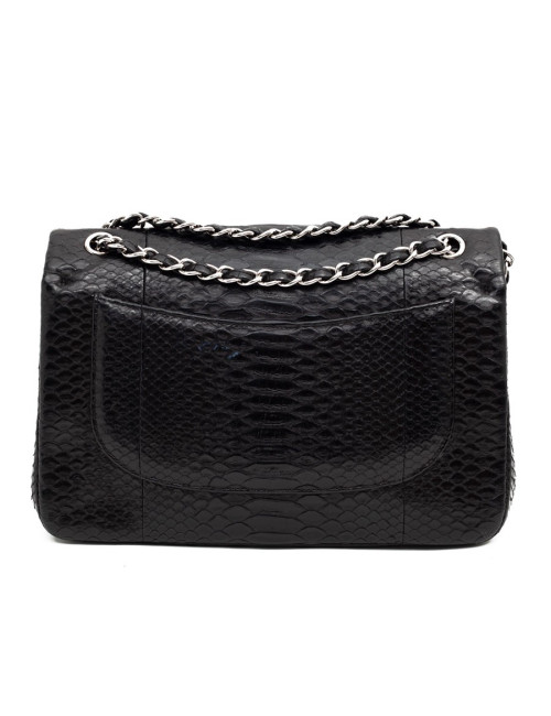 CHANEL Jumbo python noir