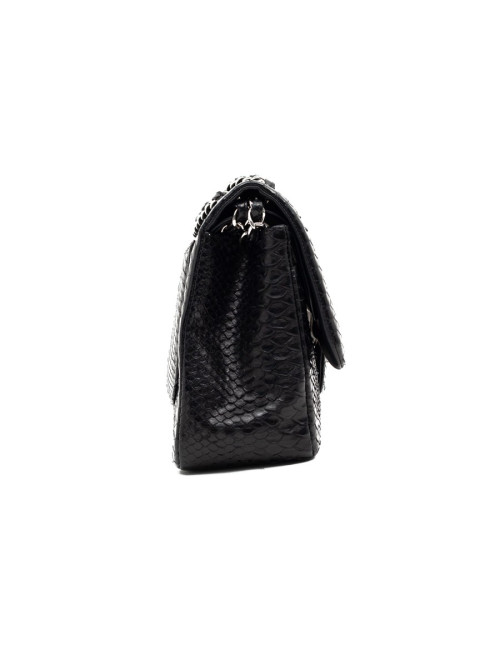 CHANEL Jumbo python noir