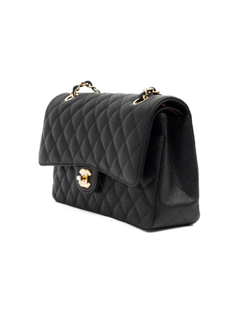 CHANEL sac a main timeless cuir caviar noir