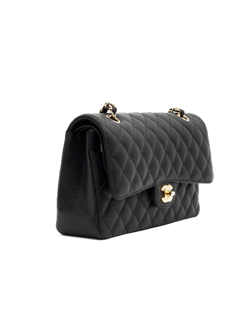 CHANEL sac a main timeless cuir caviar noir