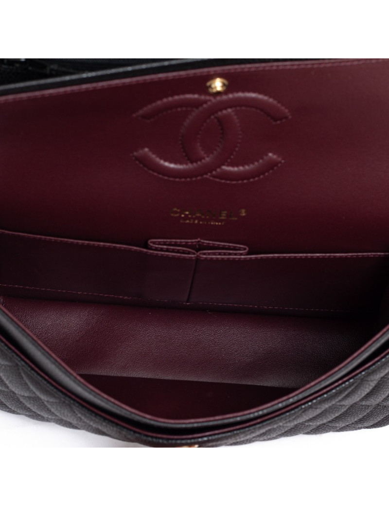 CHANEL sac a main timeless cuir caviar noir