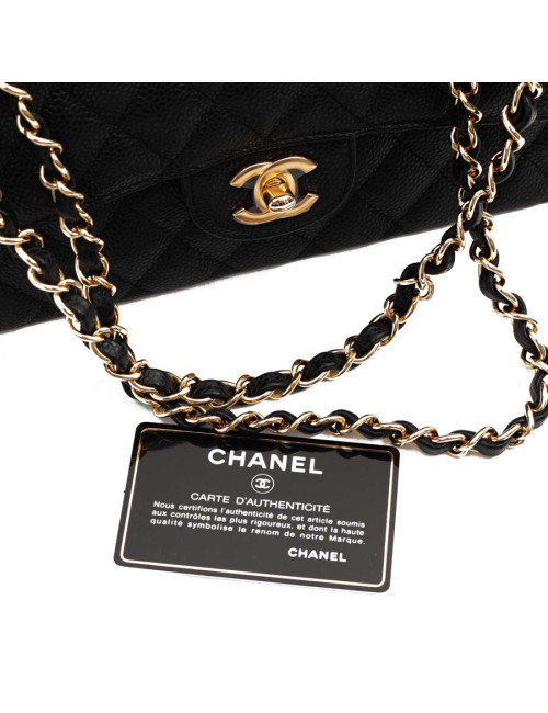 CHANEL sac a main timeless cuir caviar noir