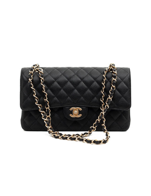 CHANEL sac a main timeless cuir caviar noir