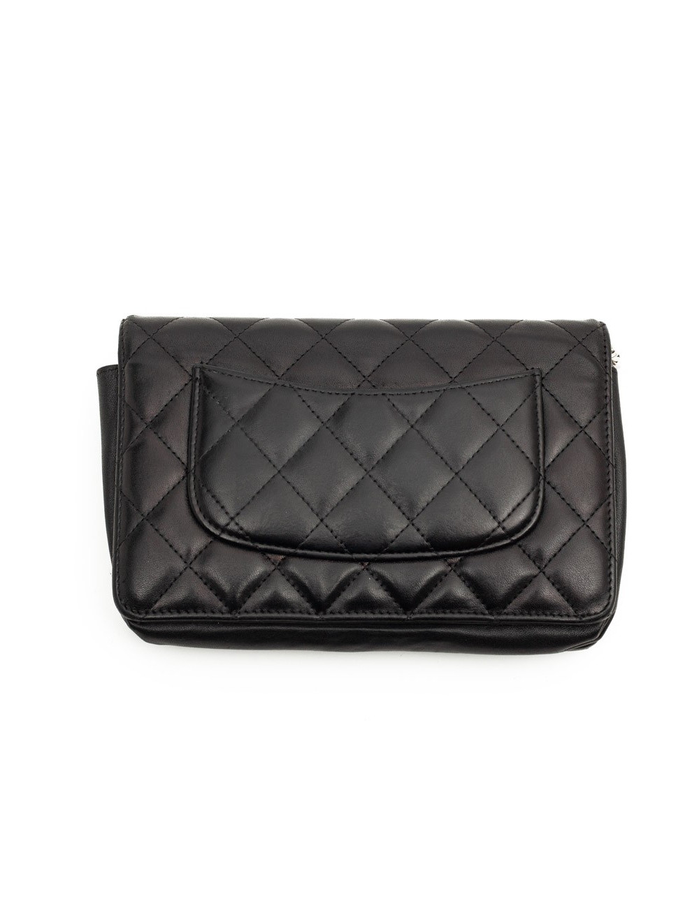 Wallet on chain CHANEL cuir noir