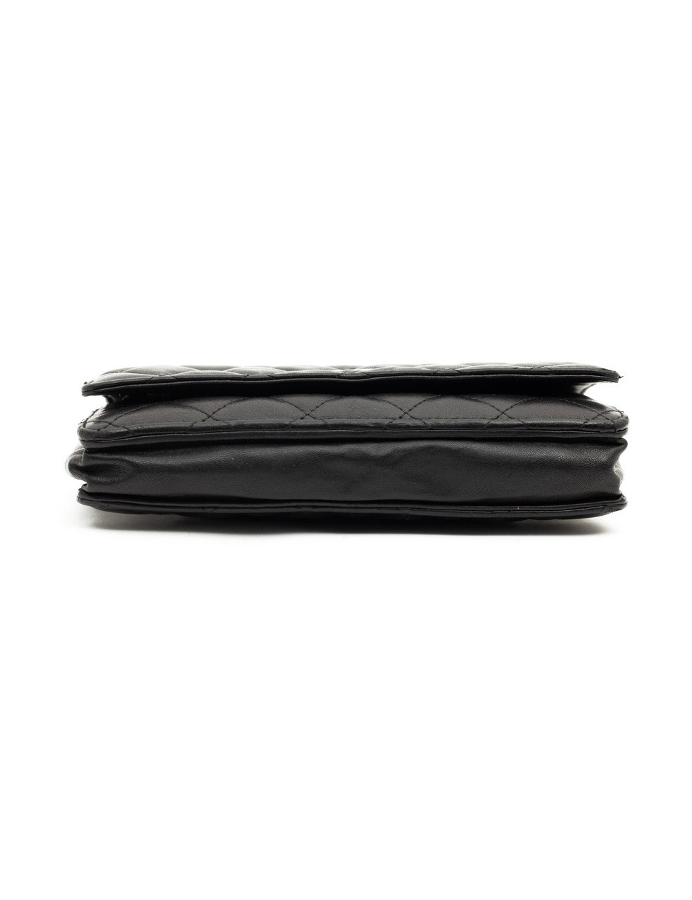 Wallet on chain CHANEL cuir noir