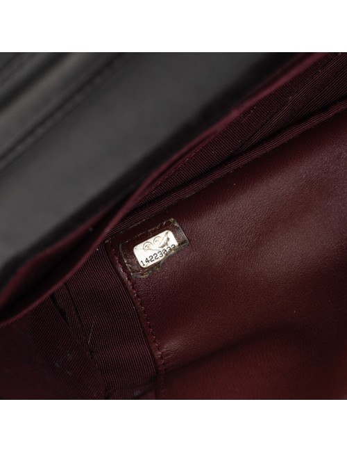 Wallet on chain CHANEL cuir noir