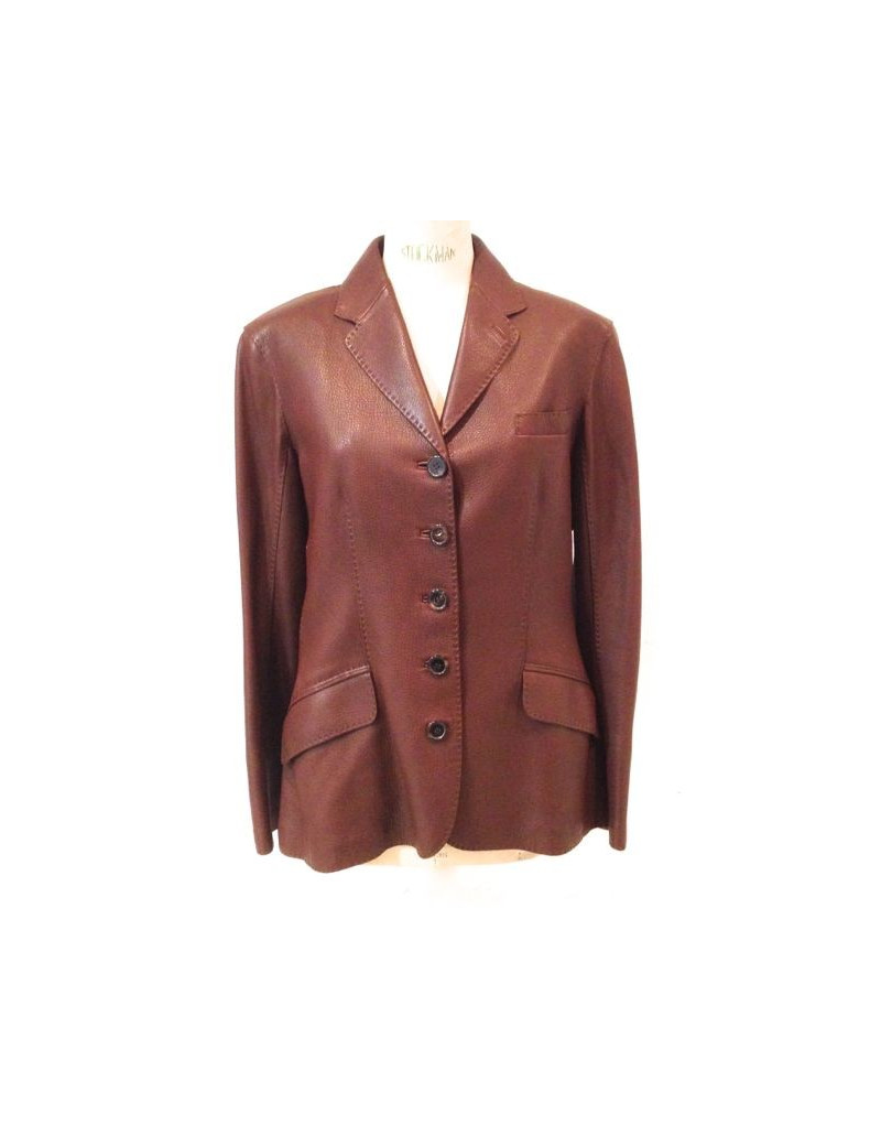 Veste HERMES en cuir marron T 46