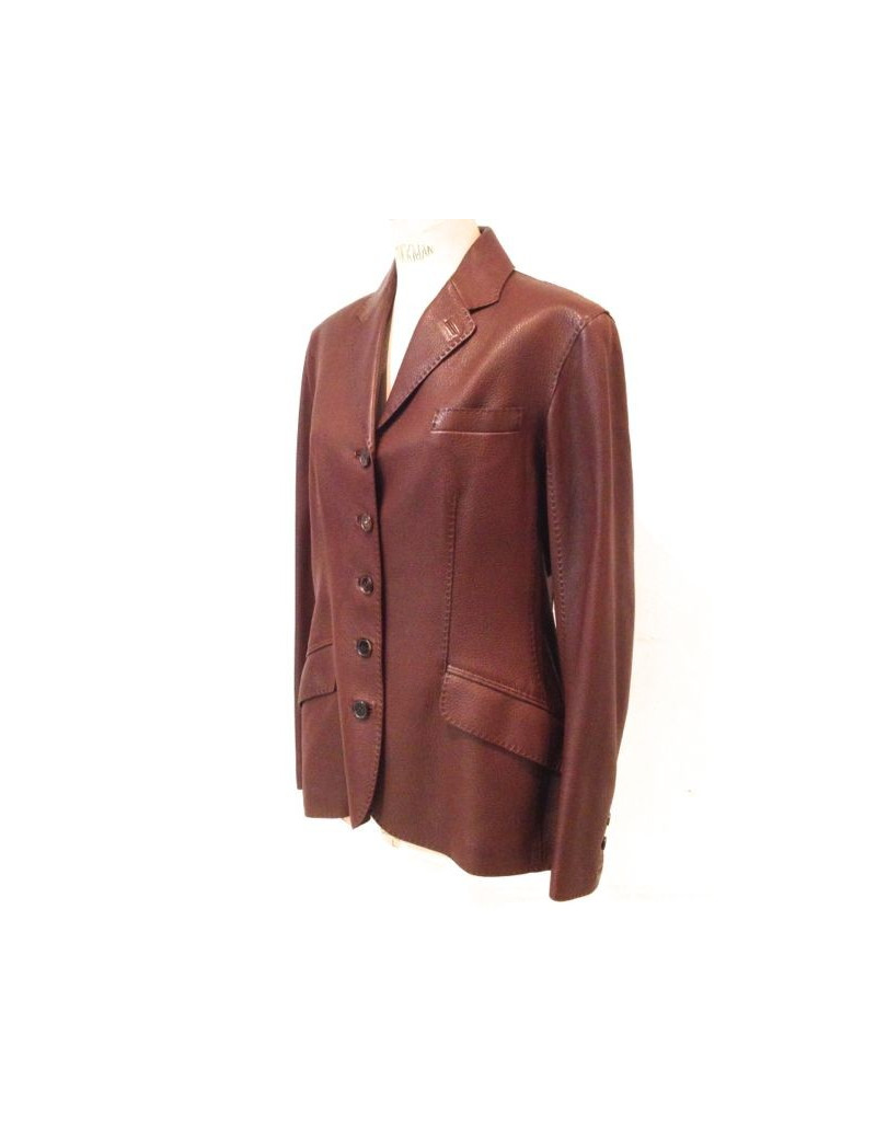 Veste HERMES en cuir marron T 46