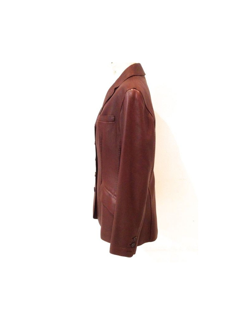 Veste HERMES en cuir marron T 46