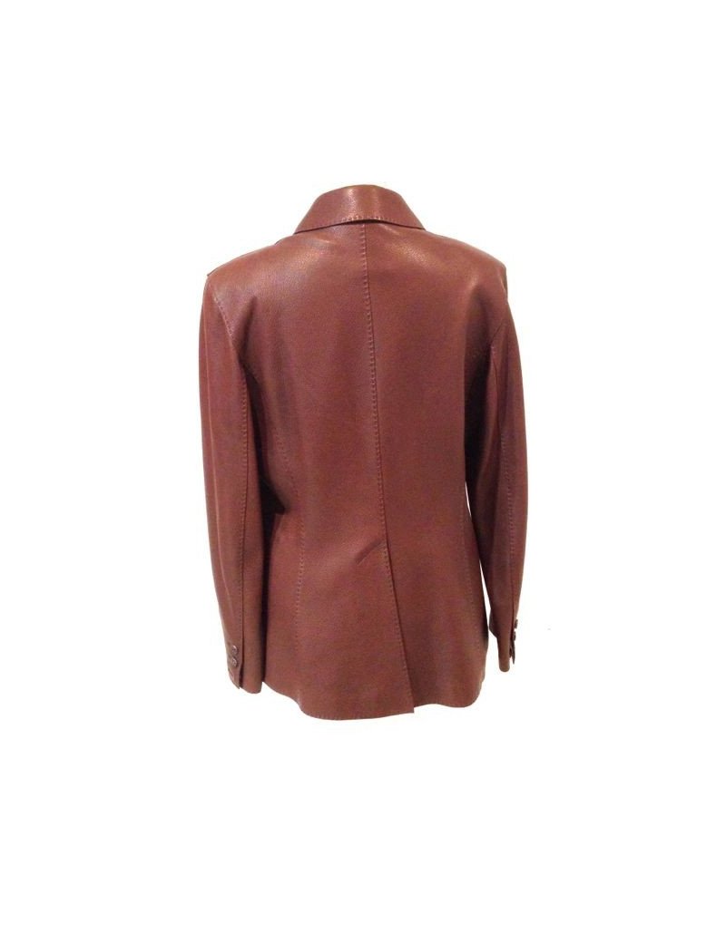 Veste HERMES en cuir marron T 46