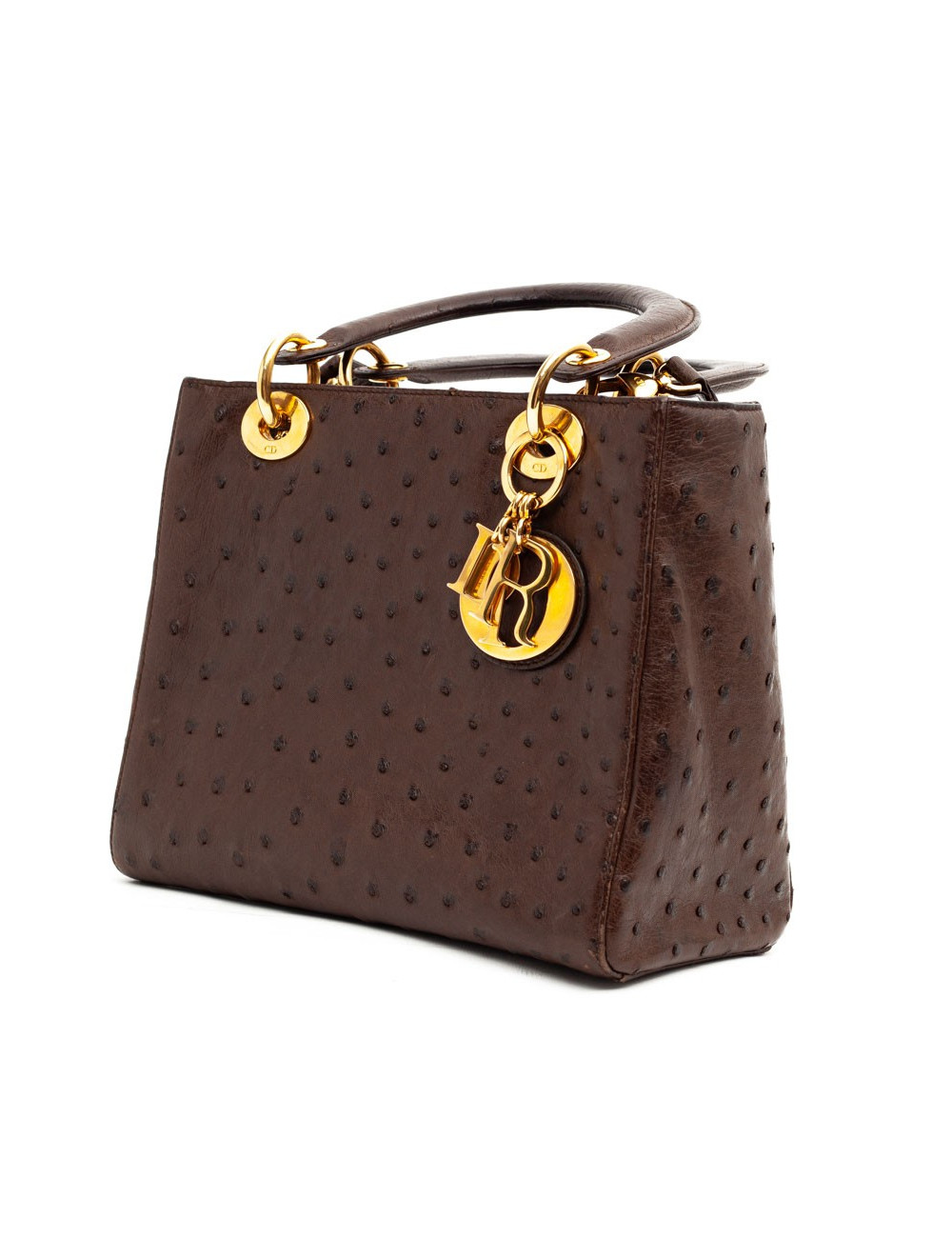 Dior Lady Dior sac autruche marron