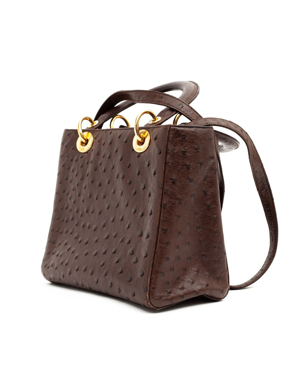 Dior Lady Dior sac autruche marron