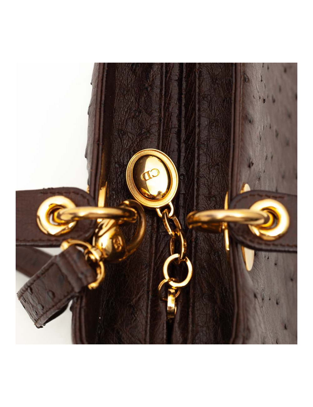 Dior Lady Dior sac autruche marron