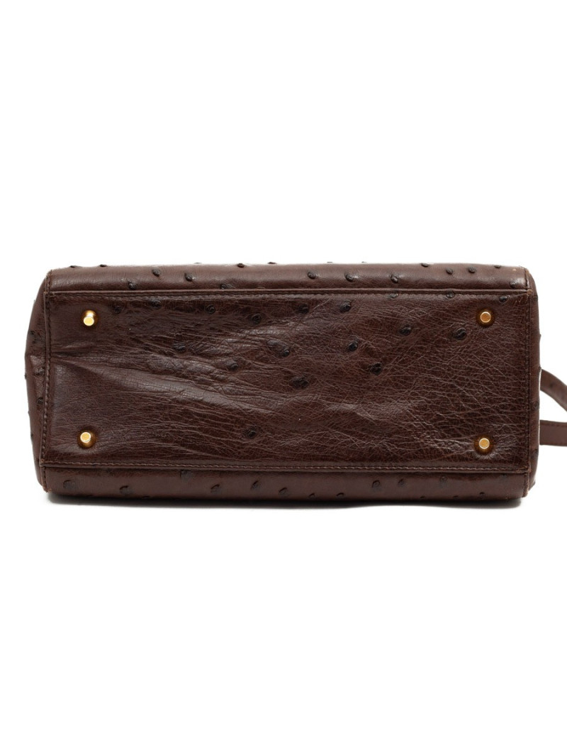 Dior Lady Dior sac autruche marron