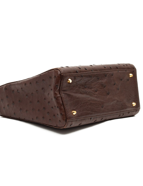 Dior Lady Dior sac autruche marron