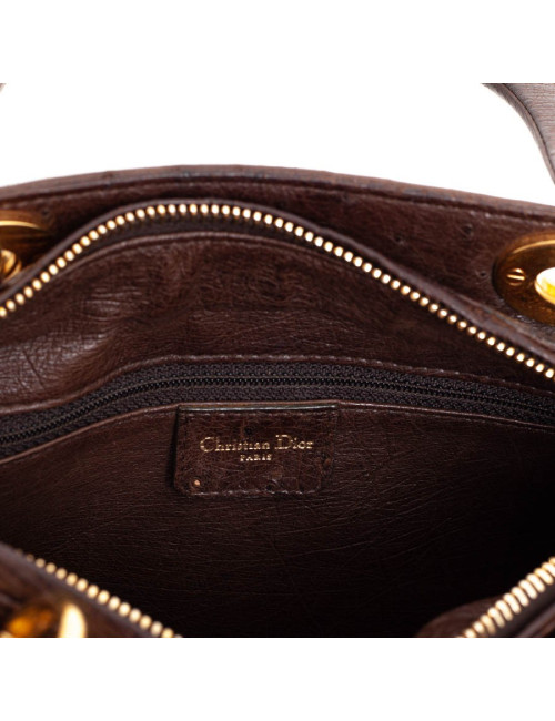Dior Lady Dior sac autruche marron