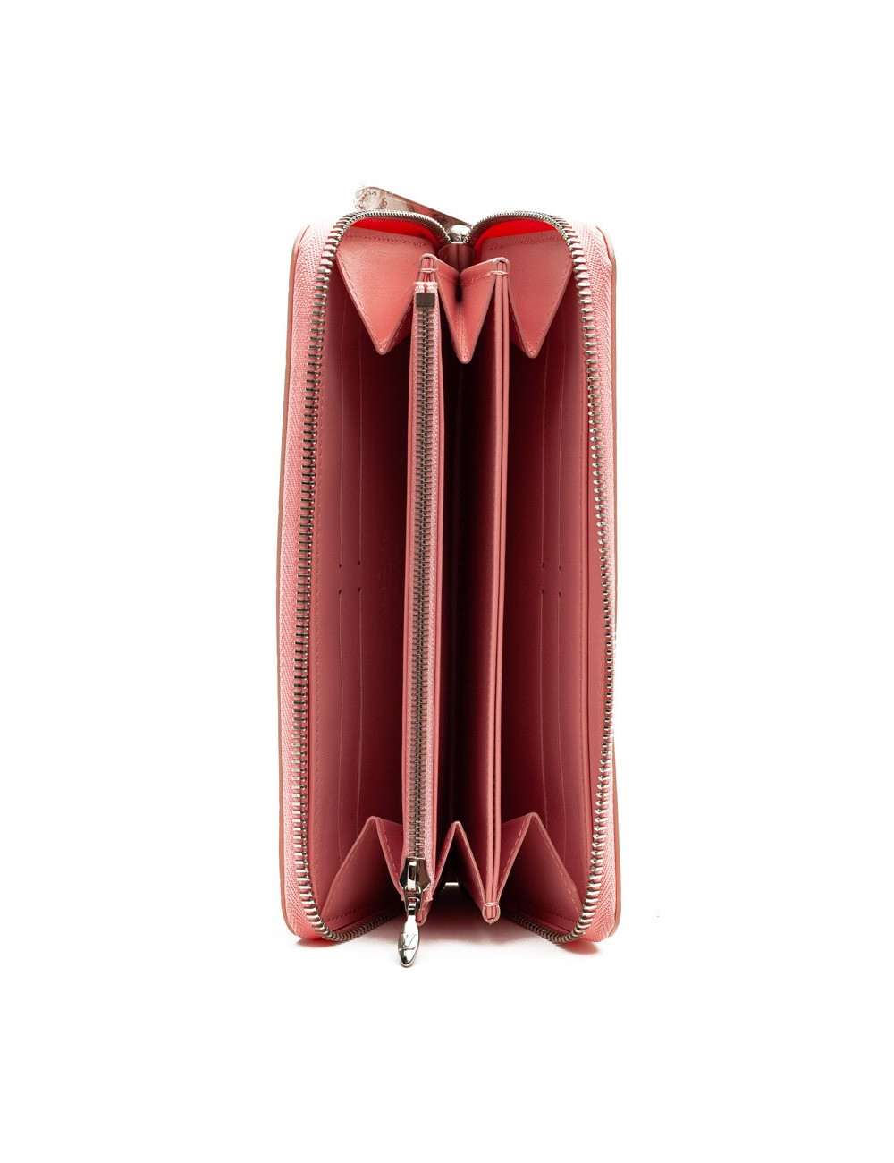LOUIS VUITTON Portefeuille Zippy rose à pois rouge