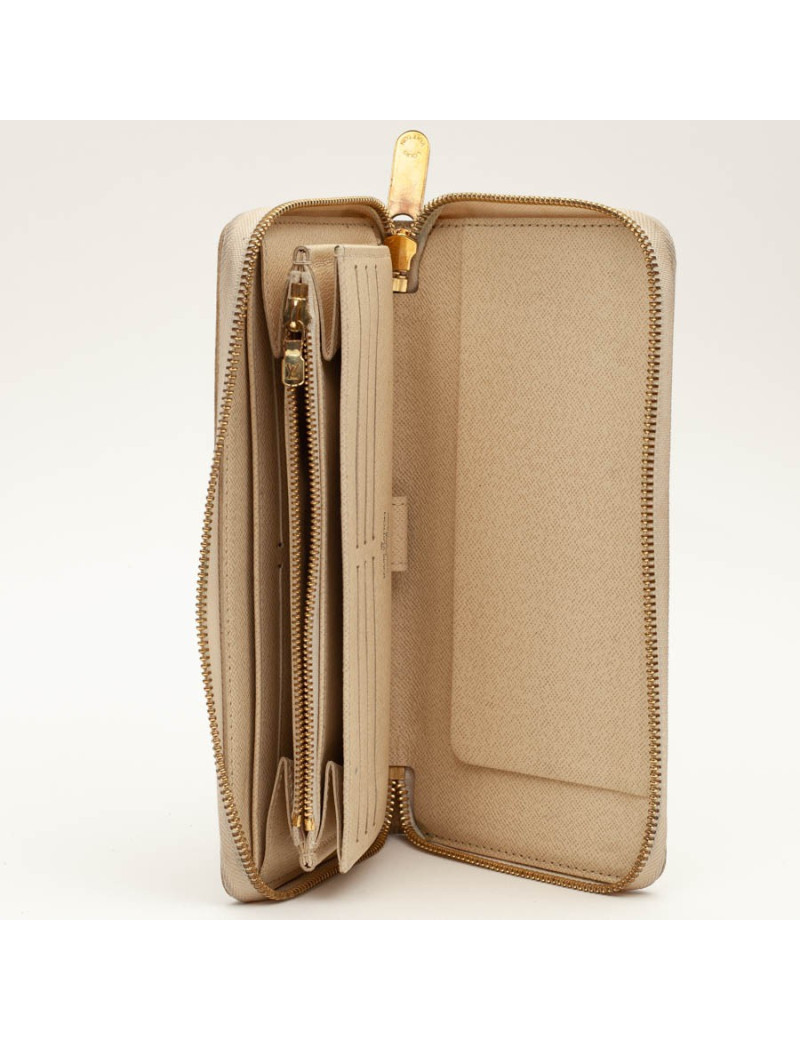 Portefeuille LV toile enduite damier gris GM