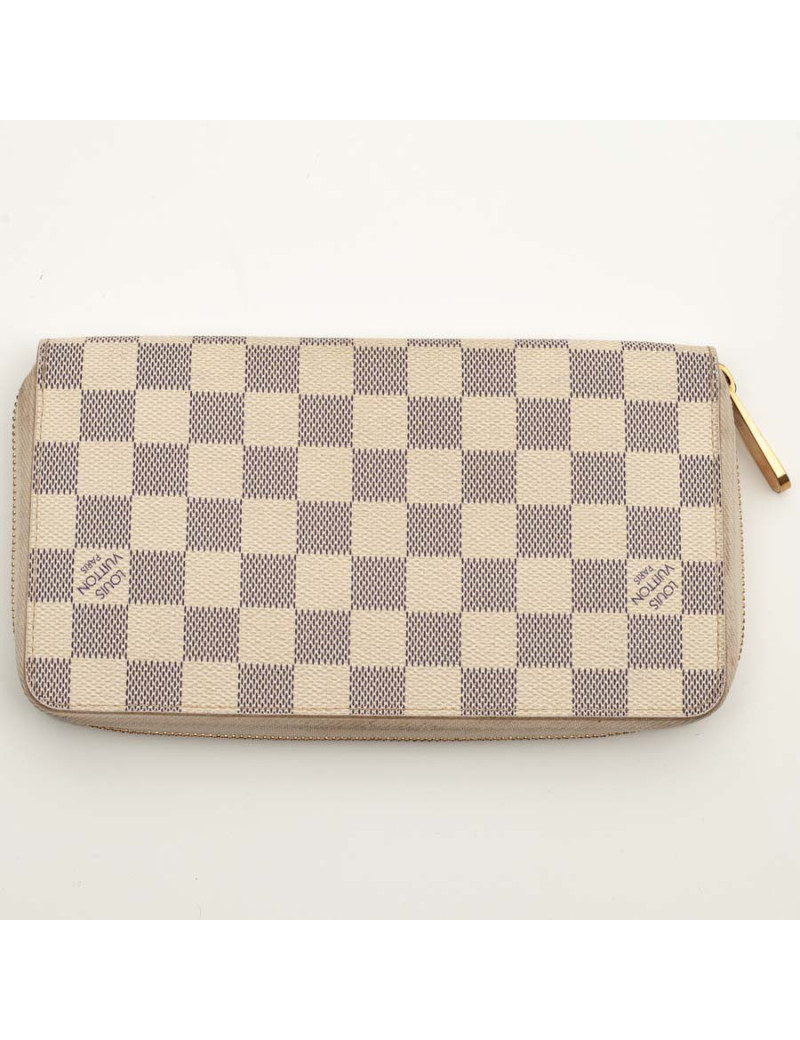 Portefeuille LV toile enduite damier gris GM